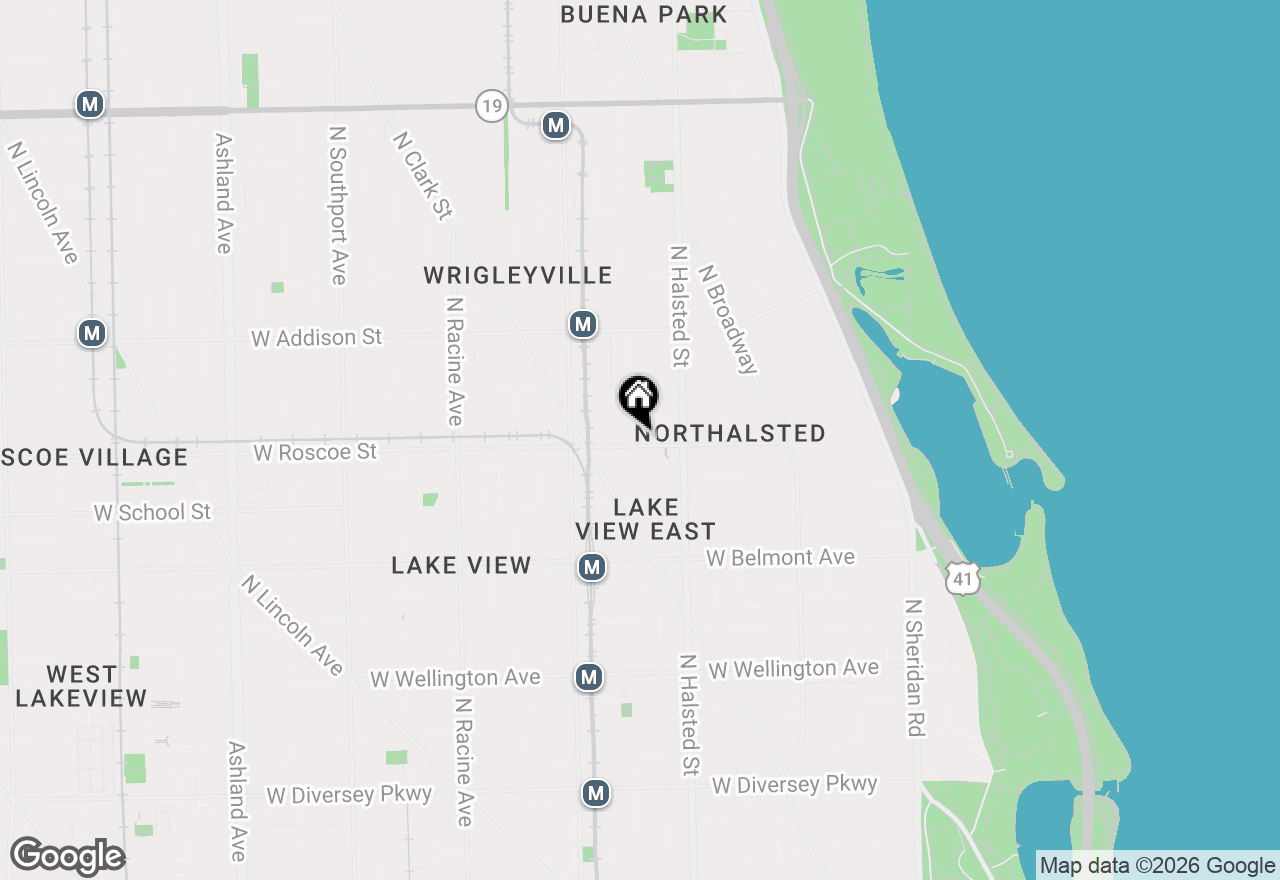 Map of 844 W Roscoe Street #2E, Chicago, IL 60657