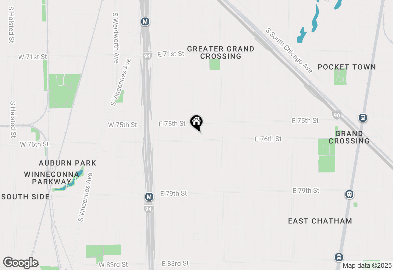 Map of 7542 S Prairie Avenue, Chicago, IL 60619