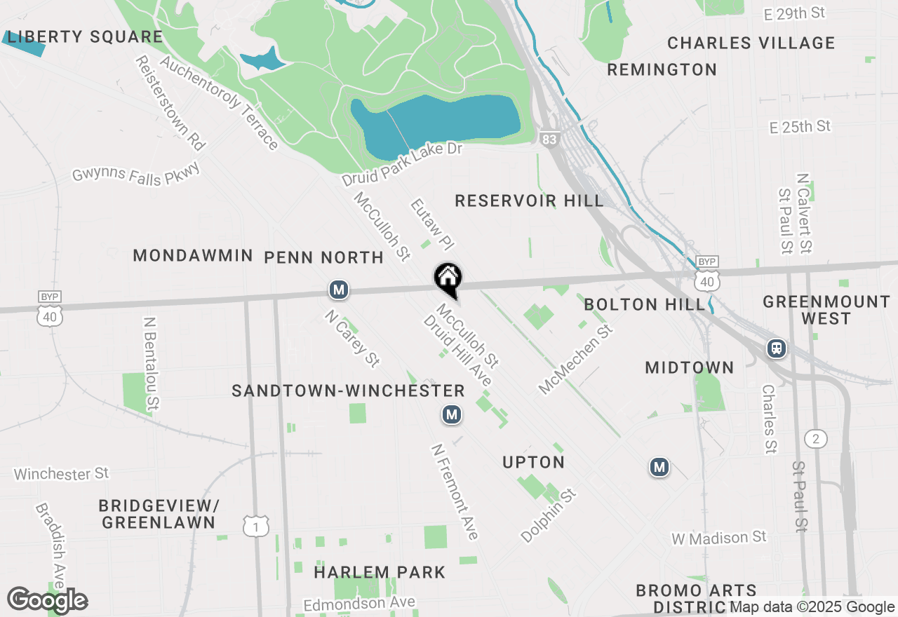 Map of 2115 Mcculloh Street, Baltimore, MD 21217