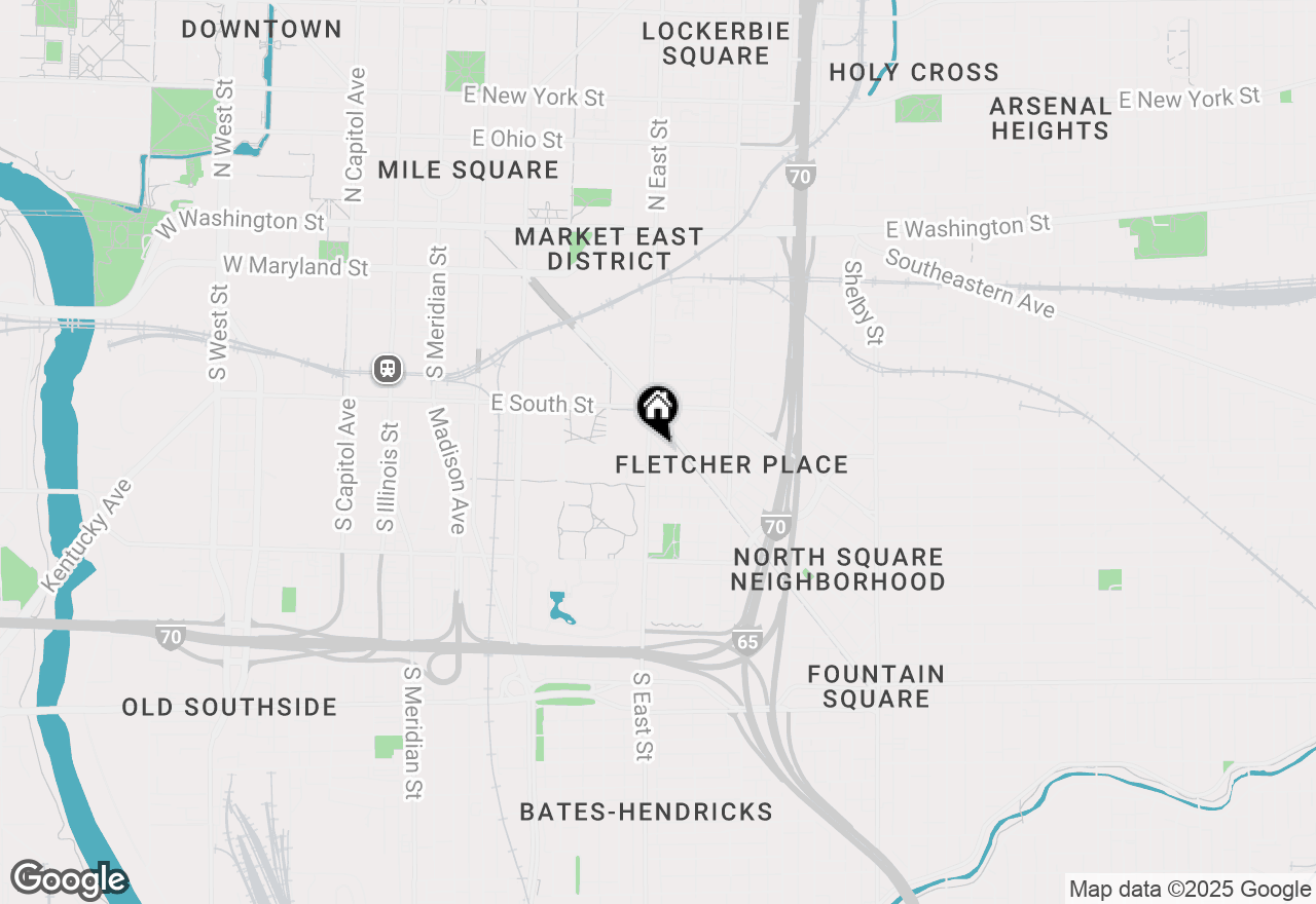 Map of 505 S East Street, Indianapolis, IN 46203