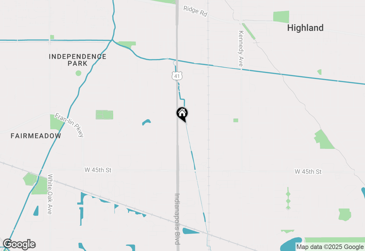 Map of 9407 Indianapolis Boulevard, Highland, IN 46322