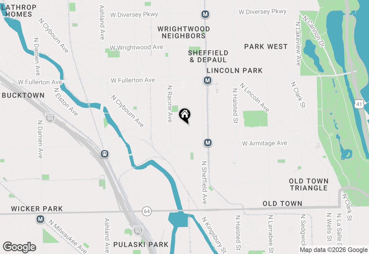 Map of 1104 W Dickens Avenue #1, Chicago, IL 60614