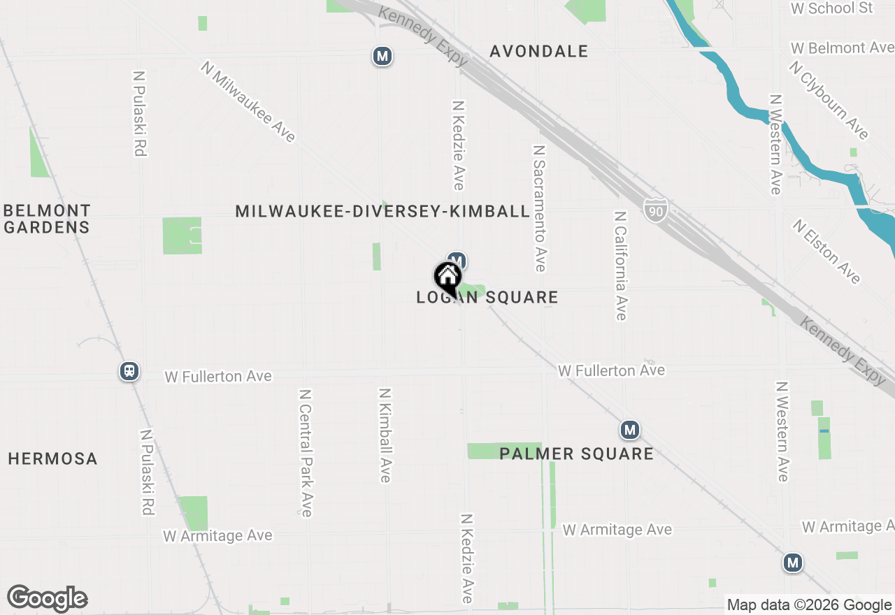 Map of 2534 N Kedzie Avenue #302, Chicago, IL 60647