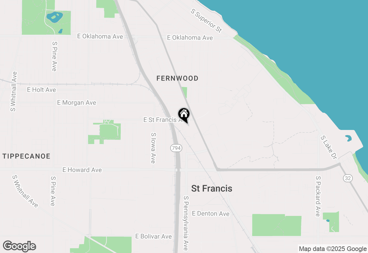 Map of 3632 S Ellen St, St. Francis, WI 53235