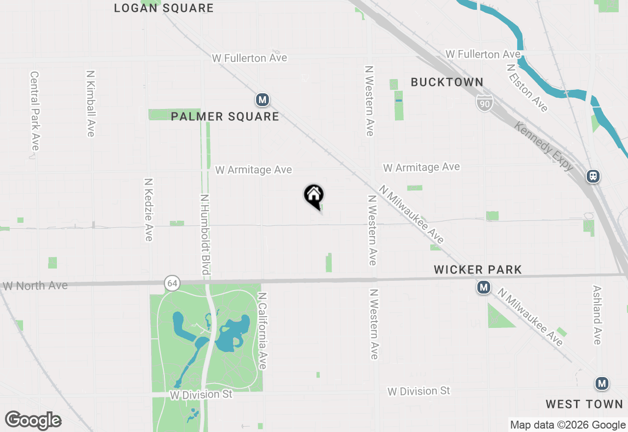 Map of 1816 N Rockwell Street #D, Chicago, IL 60647