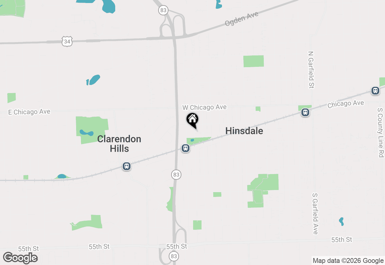 Map of 122 S Quincy Street, Hinsdale, IL 60521