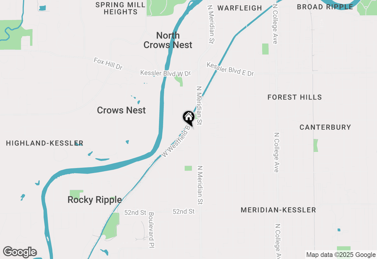 Map of 77 W Westfield Boulevard, Indianapolis, IN 46208