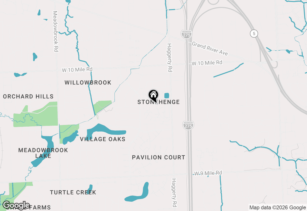 Map of 23672 N Rockledge, Novi, MI 48375