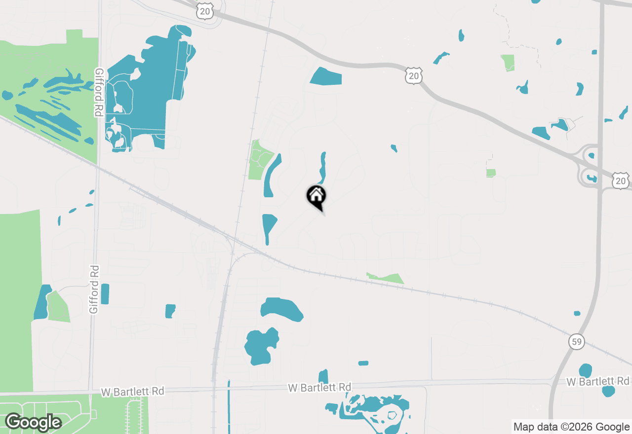 Map of 532 Rose Lane, Bartlett, IL 60103