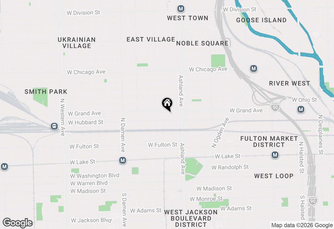Map of 466 N Paulina Street #PH-401, Chicago, IL 60622