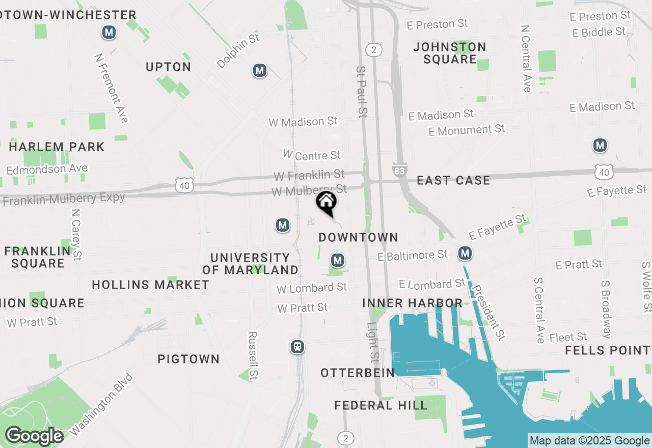 Map of 100 W Lexington Street #301, Baltimore, MD 21201