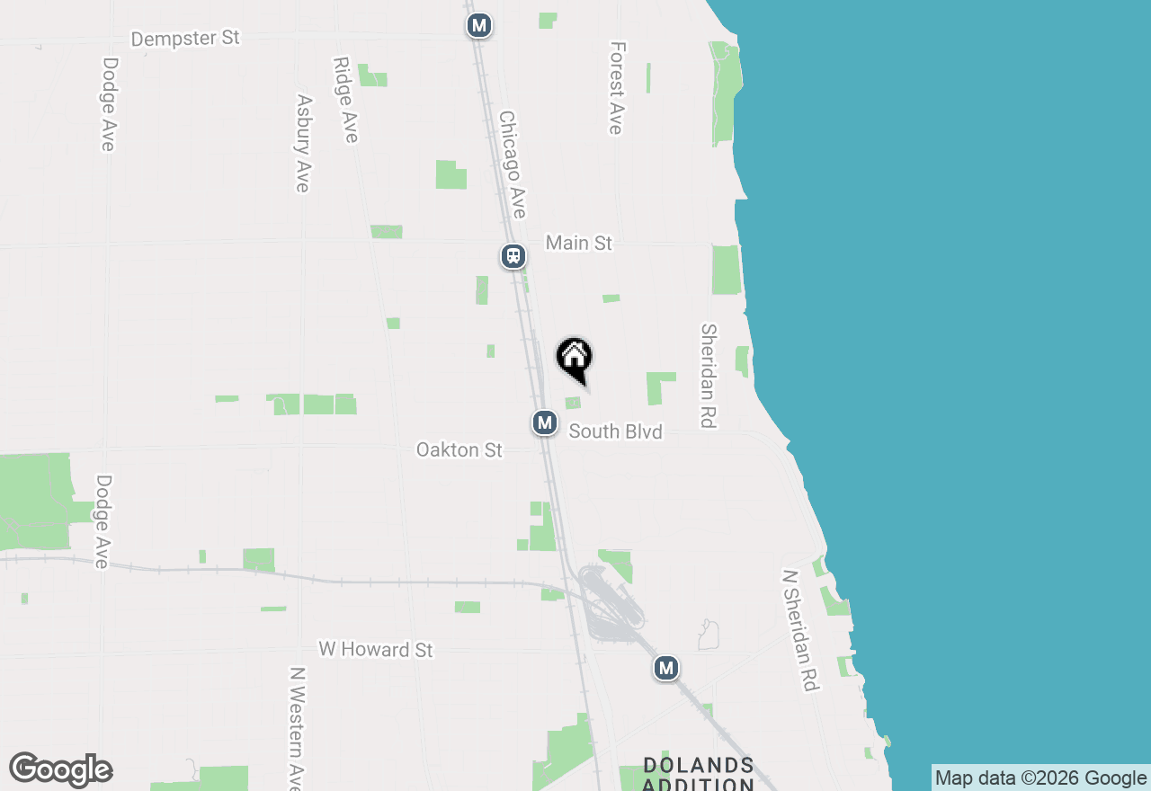 Map of 602 Hinman Avenue #2S, Evanston, IL 60202
