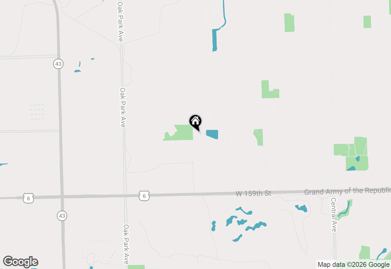Map of 15521 Ridgeland Avenue, Oak Forest, IL 60452