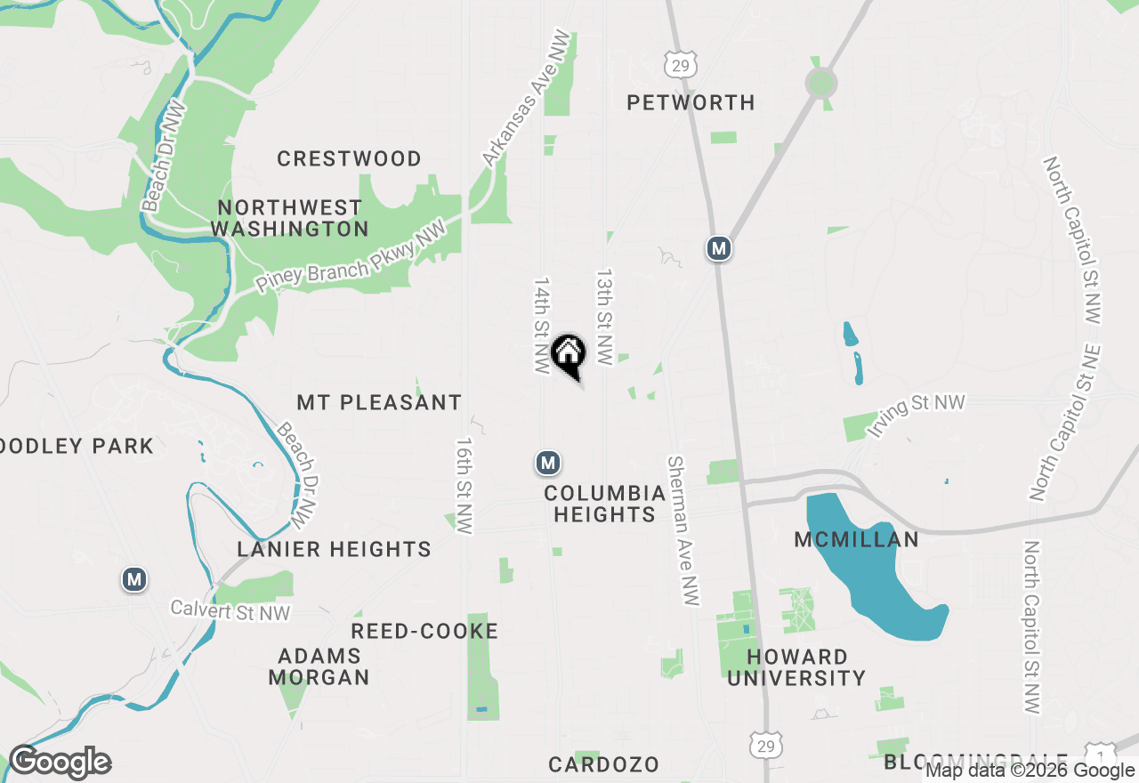 Map of 1350 Monroe Street Nw #B, Washington, DC 20010