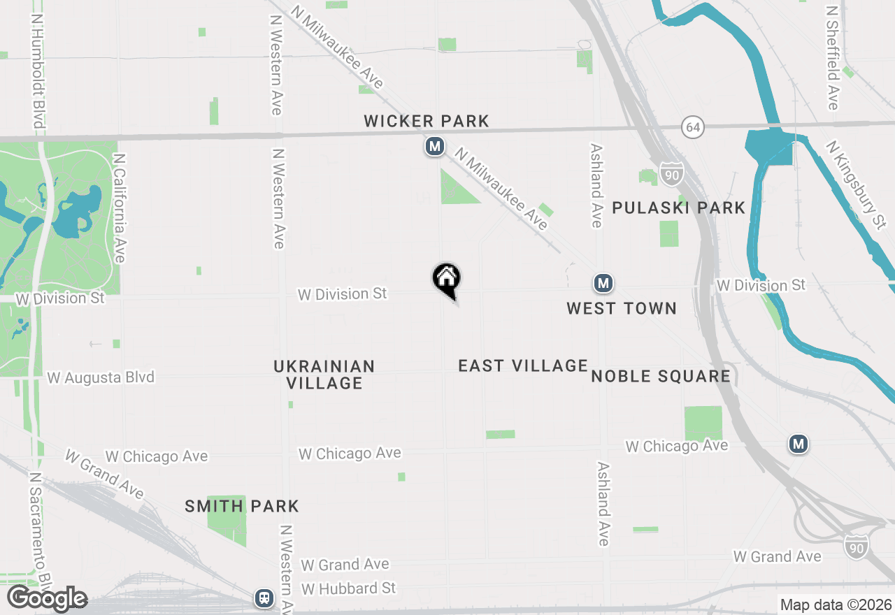 Map of 1135 N Damen Avenue #2R, Chicago, IL 60622