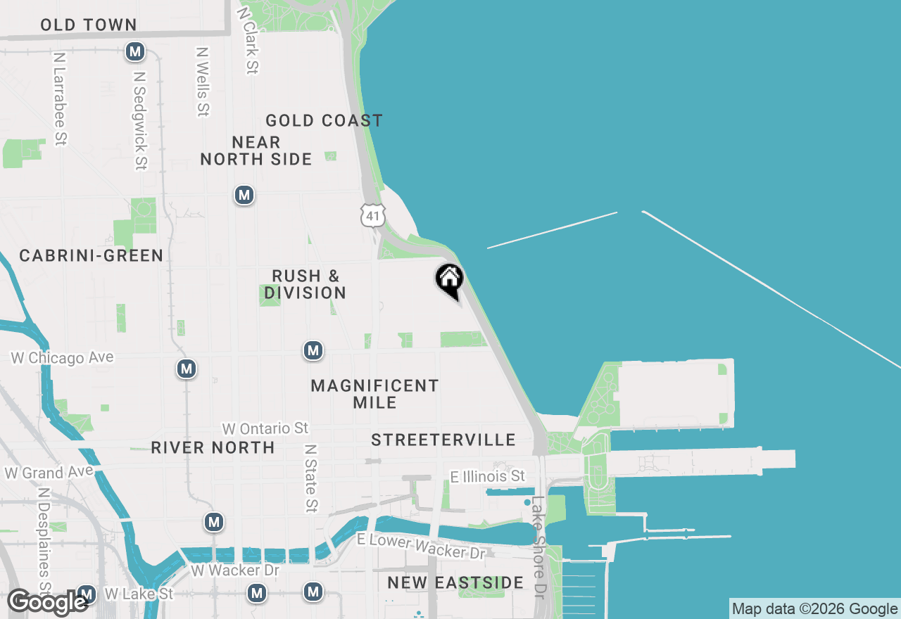 Map of 260 E Chestnut Street #2505, Chicago, IL 60611