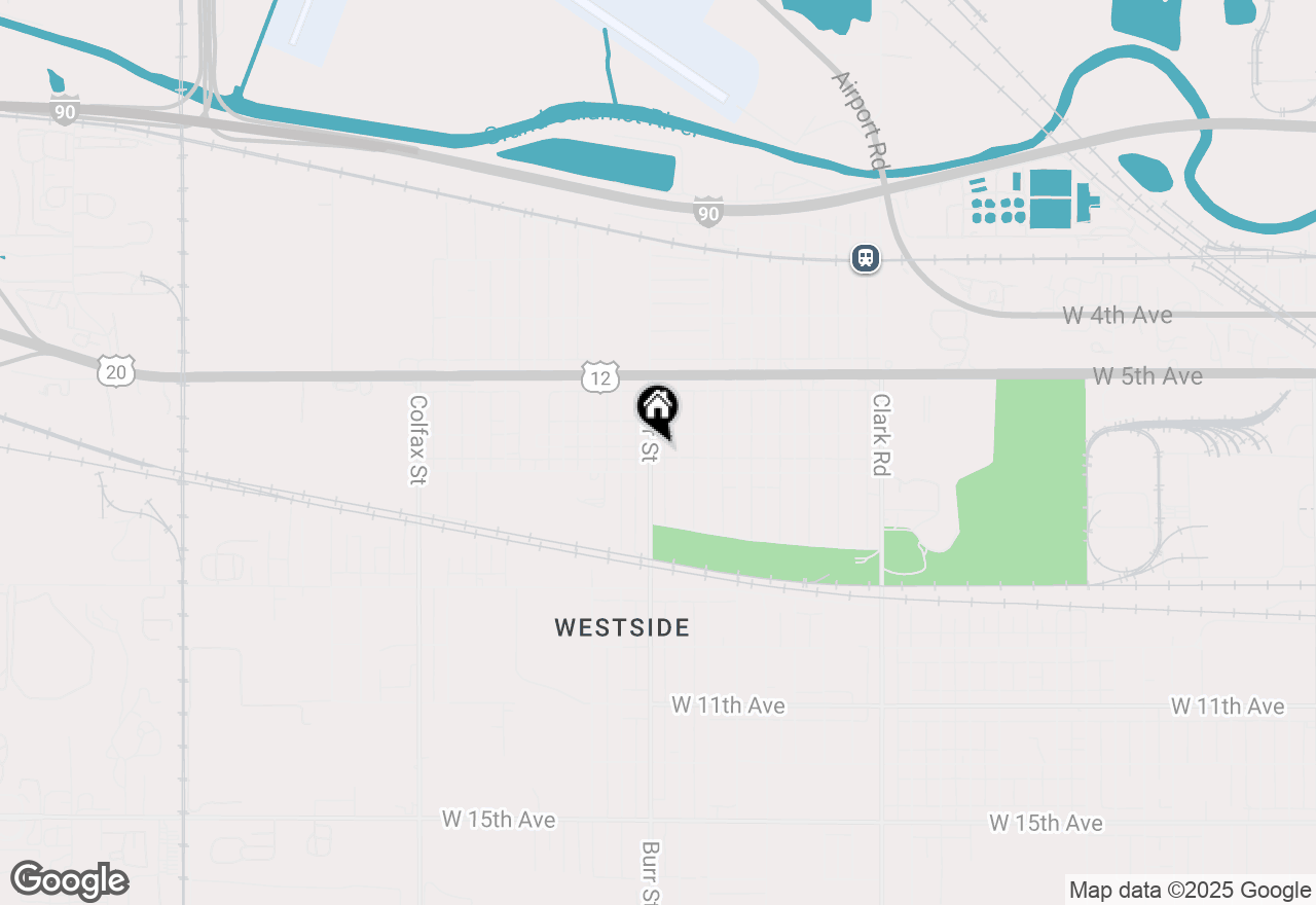 Map of 621 Burr Street, Gary, IN 46406