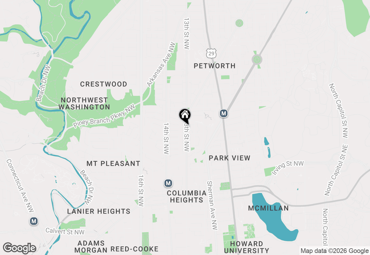 Map of 3620 13th Street Nw #2, Washington, DC 20010