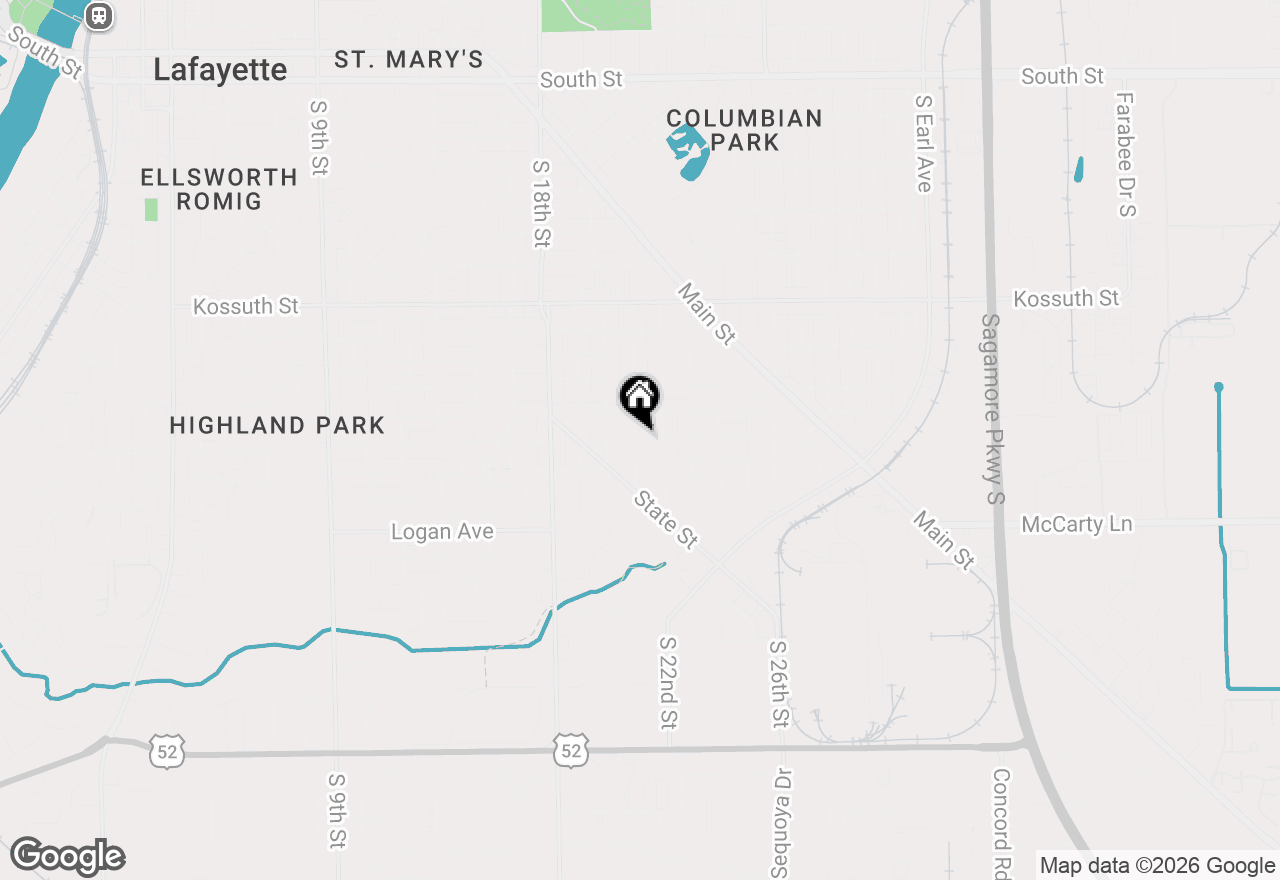 Map of 1123 S 21st Street, Lafayette, IN 47905