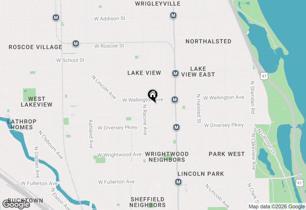 Map of 1120 W Oakdale Avenue #1F, Chicago, IL 60657