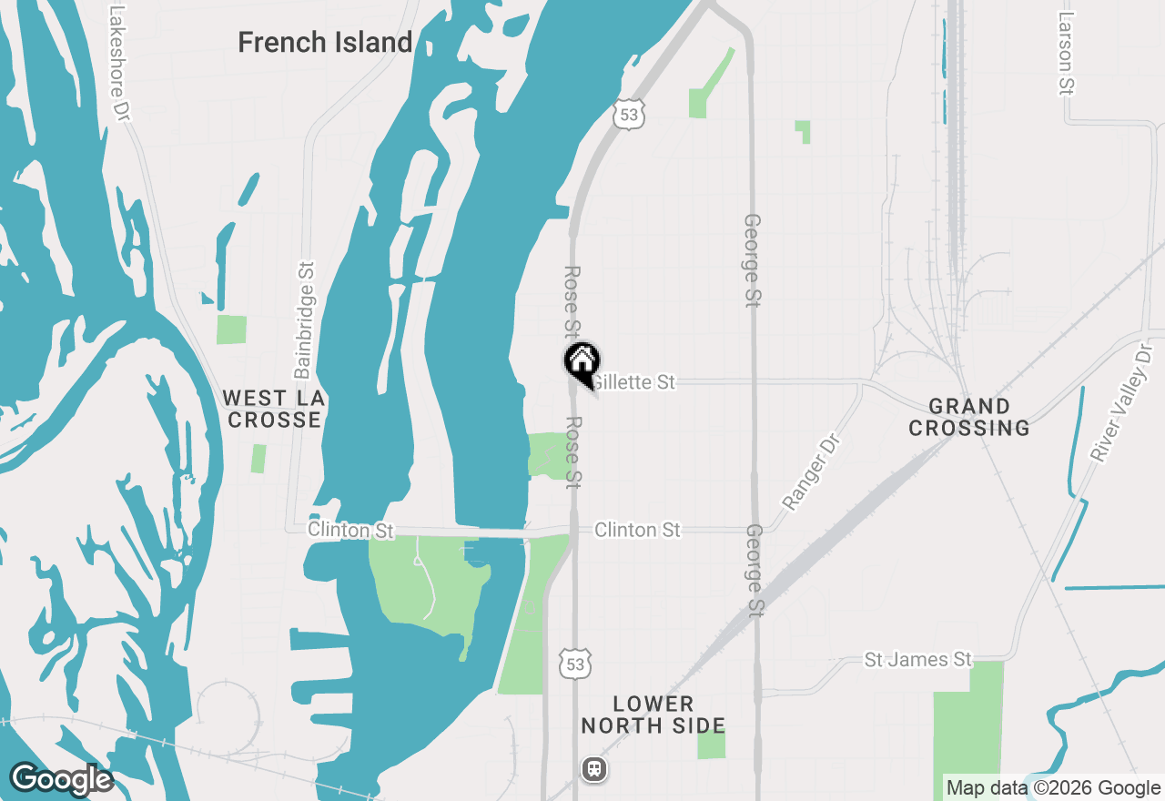 Map of 1532 Rose St, La Crosse, WI 54601