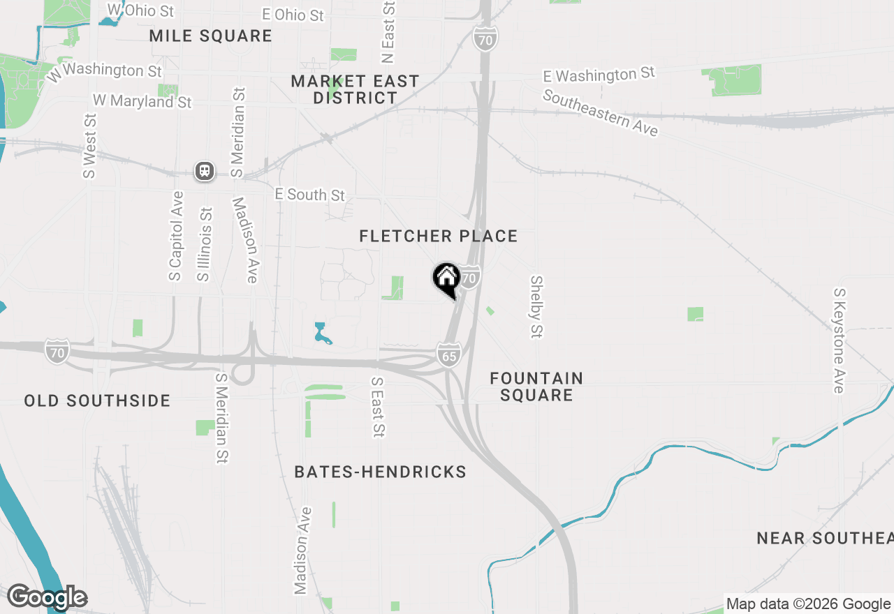 Map of 747 E Mccarty Street, Indianapolis, IN 46203