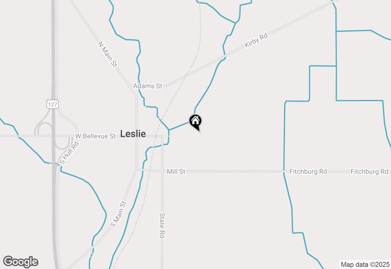 Map of 608 E Bellevue Street, Leslie, MI 49251