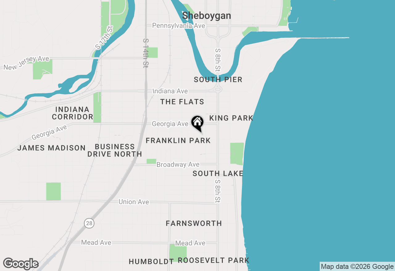 Map of 1439 S 10th St, Sheboygan, WI 53081