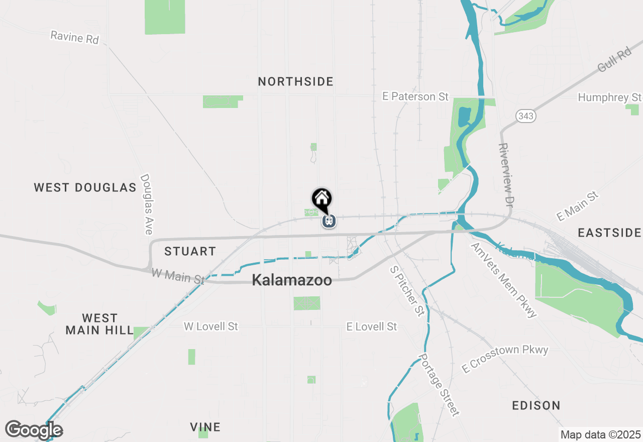 Map of 459 N Burdick Street, Kalamazoo, MI 49007