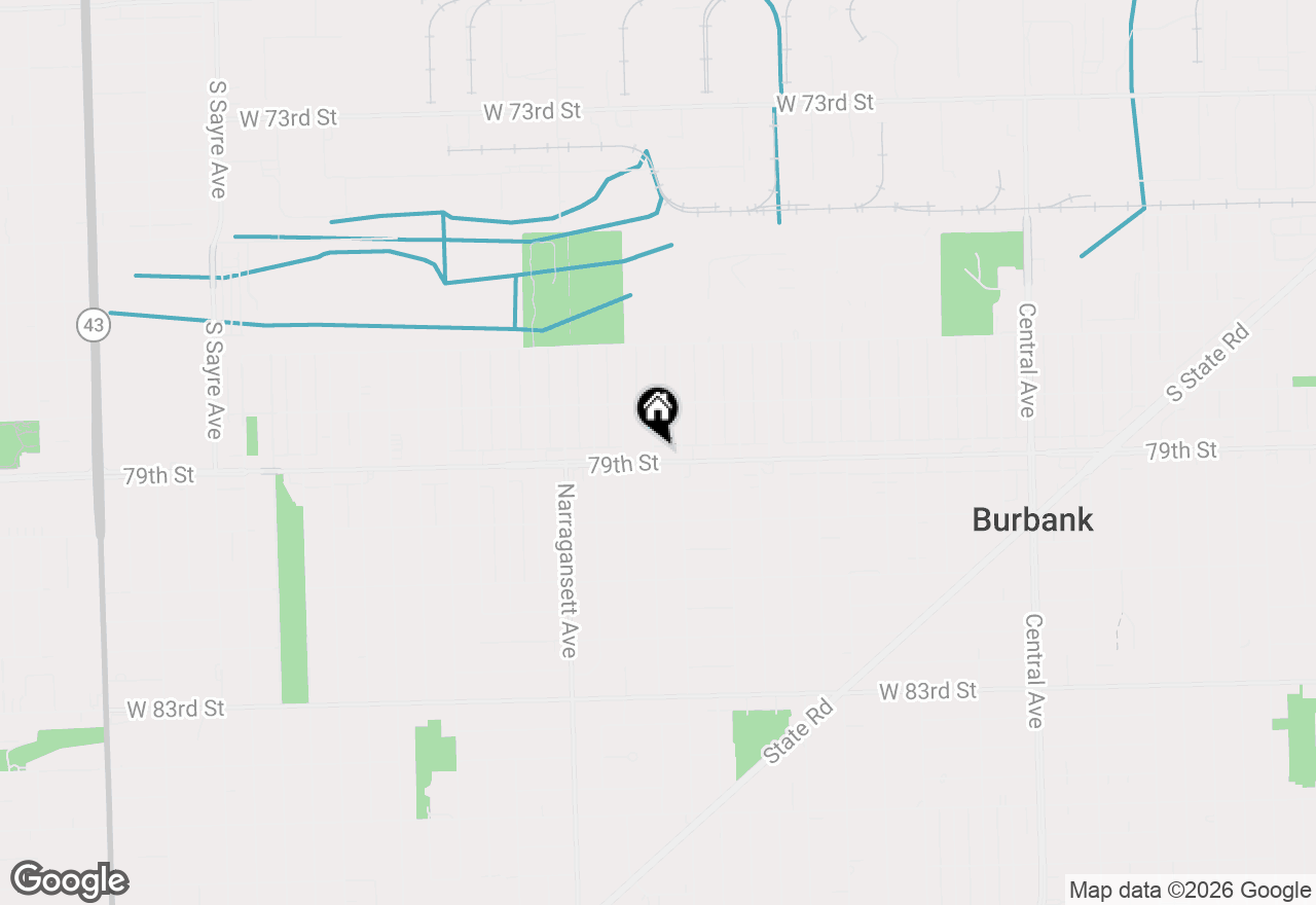 Map of 6216 W 79th Street, Burbank, IL 60459