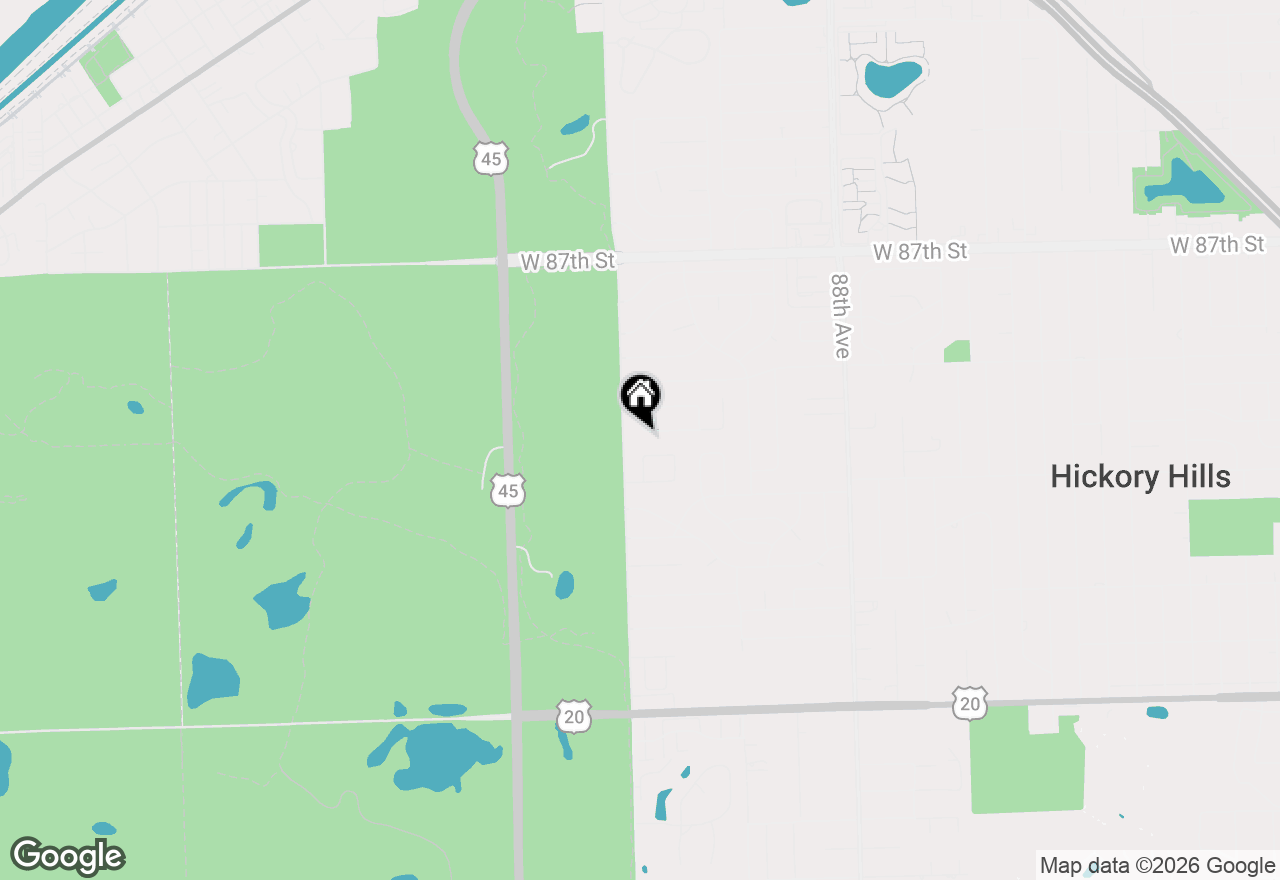 Map of 9111 Hawthorn Drive, Hickory Hills, IL 60457