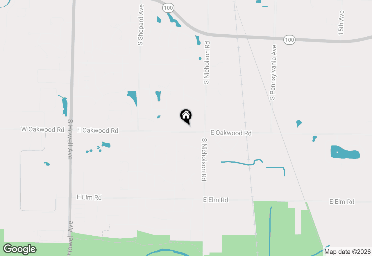 Map of 1320 E Oakwood Rd, Oak Creek, WI 53154