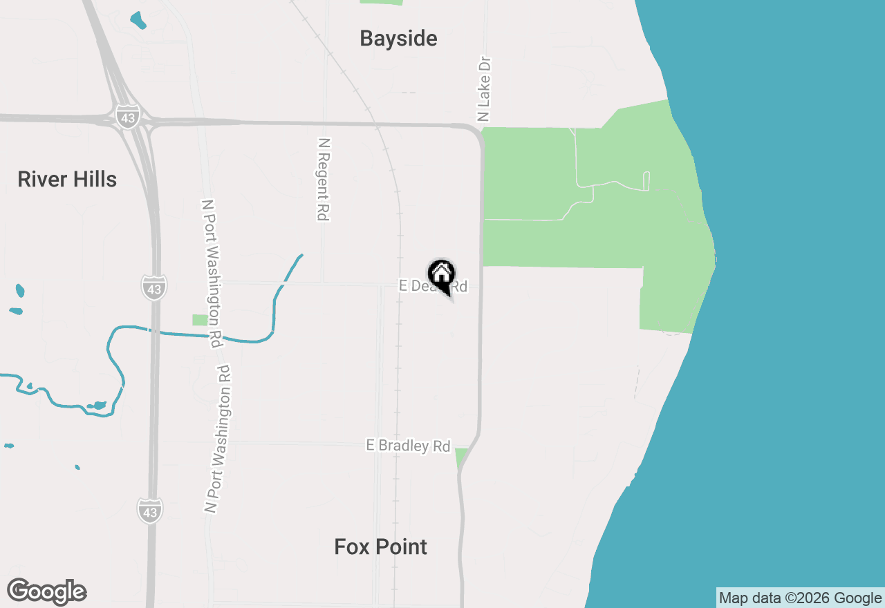 Map of 8332 N Greenvale Rd, Fox Point, WI 53217