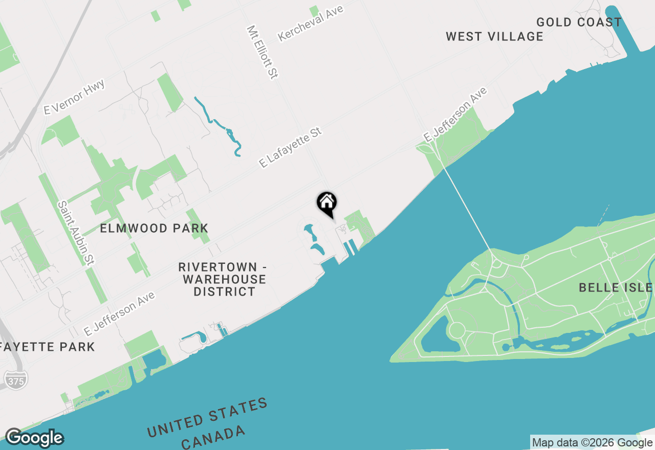 Map of 250 E Harbortown #1110 Drive, Detroit, MI 48207