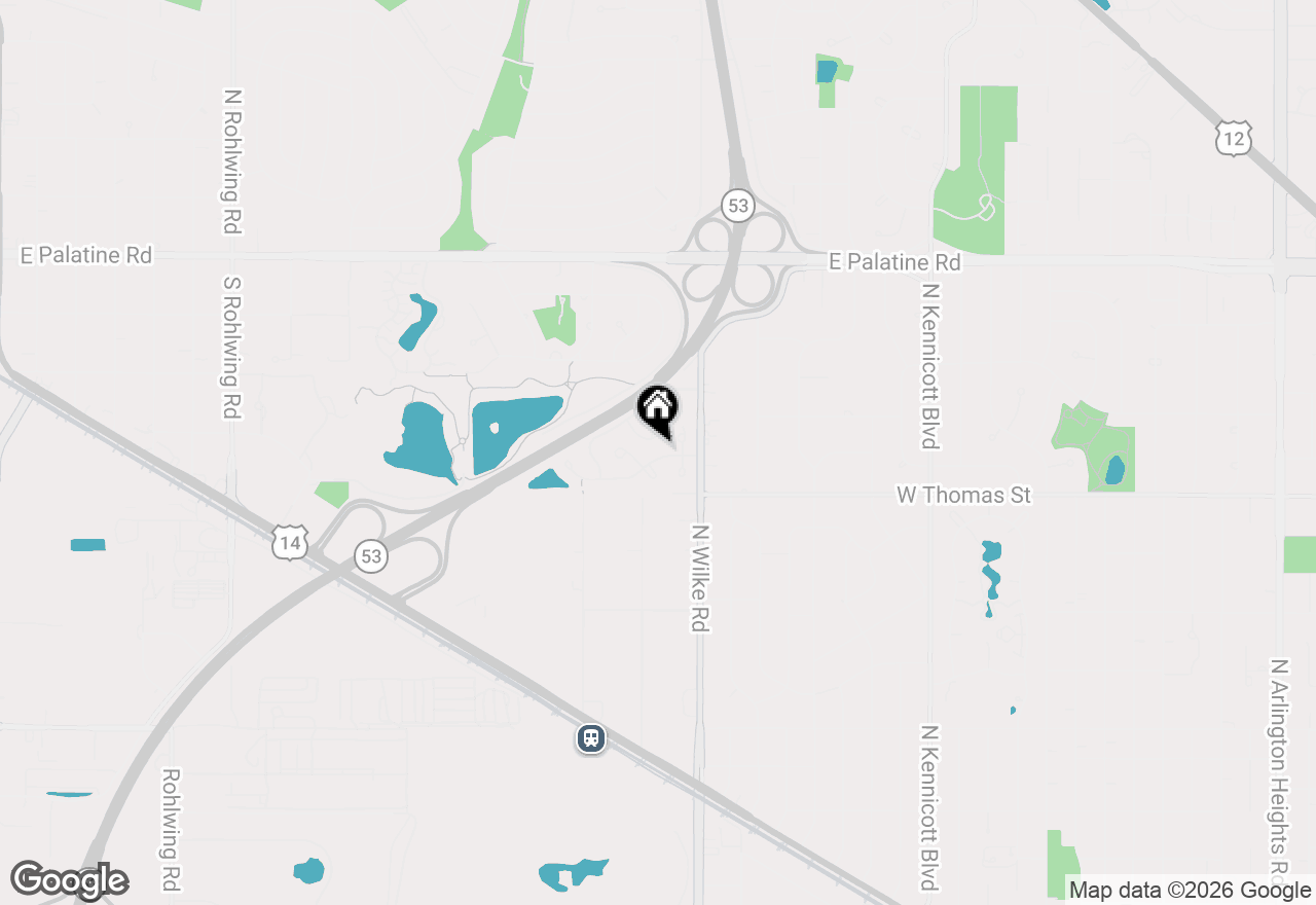 Map of 1560 E Baronet Lane, Palatine, IL 60074