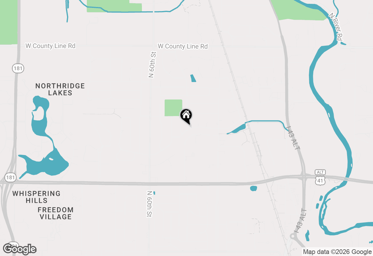 Map of 9115 N Deer Ct, Brown Deer, WI 53223