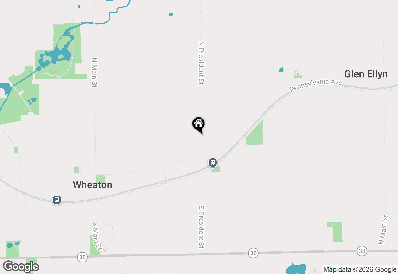Map of 622 N President Street, Wheaton, IL 60187