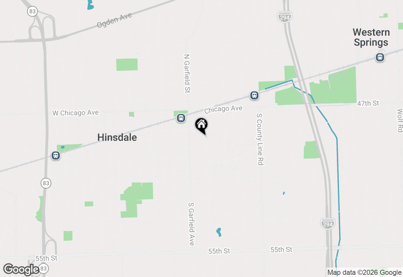 Map of 132 S Park Avenue, Hinsdale, IL 60521