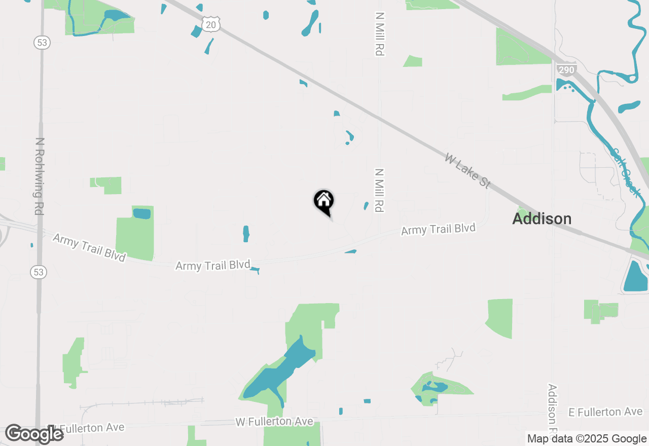 Map of 222 N Sunset Lane, Addison, IL 60101