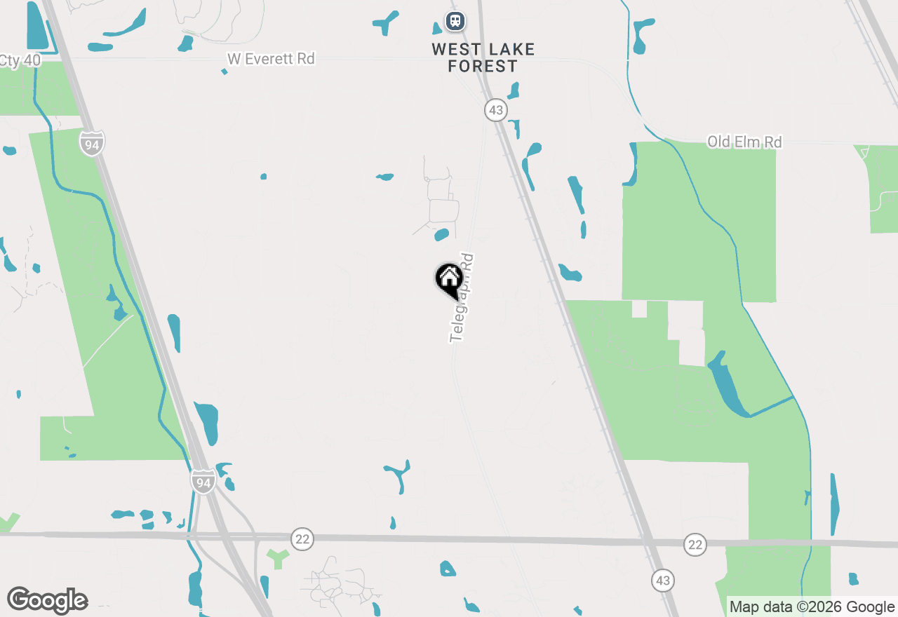 Map of 1151 W Old Mill Road, Lake Forest, IL 60045