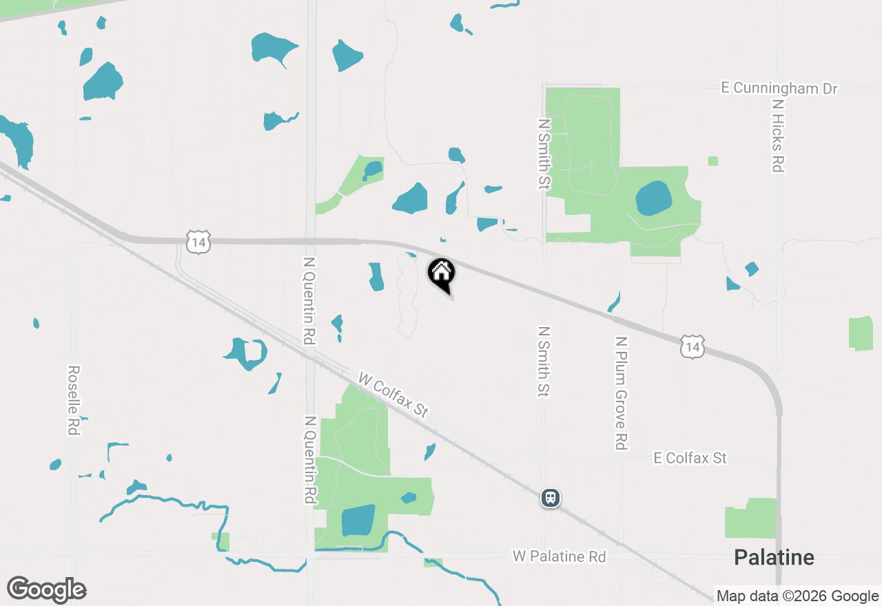 Map of 612 N Hidden Prairie Court, Palatine, IL 60067
