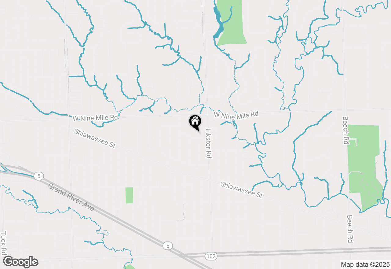 Map of 22025 Ontaga Street, Farmington Hills, MI 48336