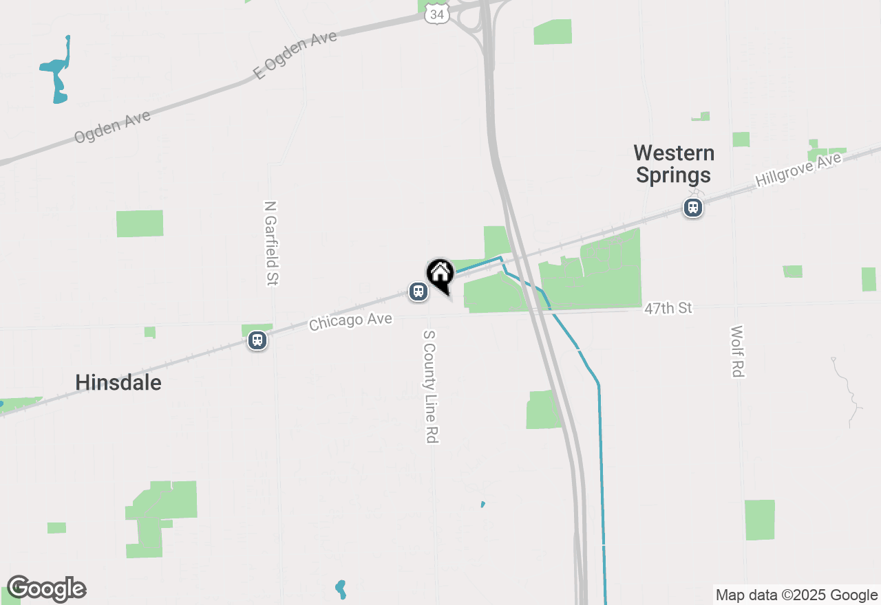 Map of 512 Highland Road, Hinsdale, IL 60521