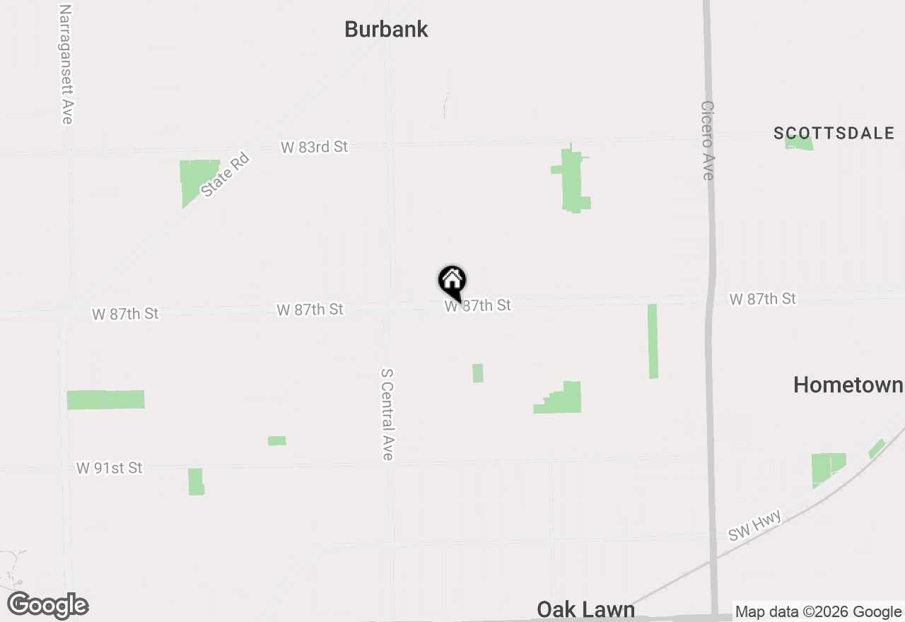 Map of 5407 W 87th Street, Oak Lawn, IL 60453