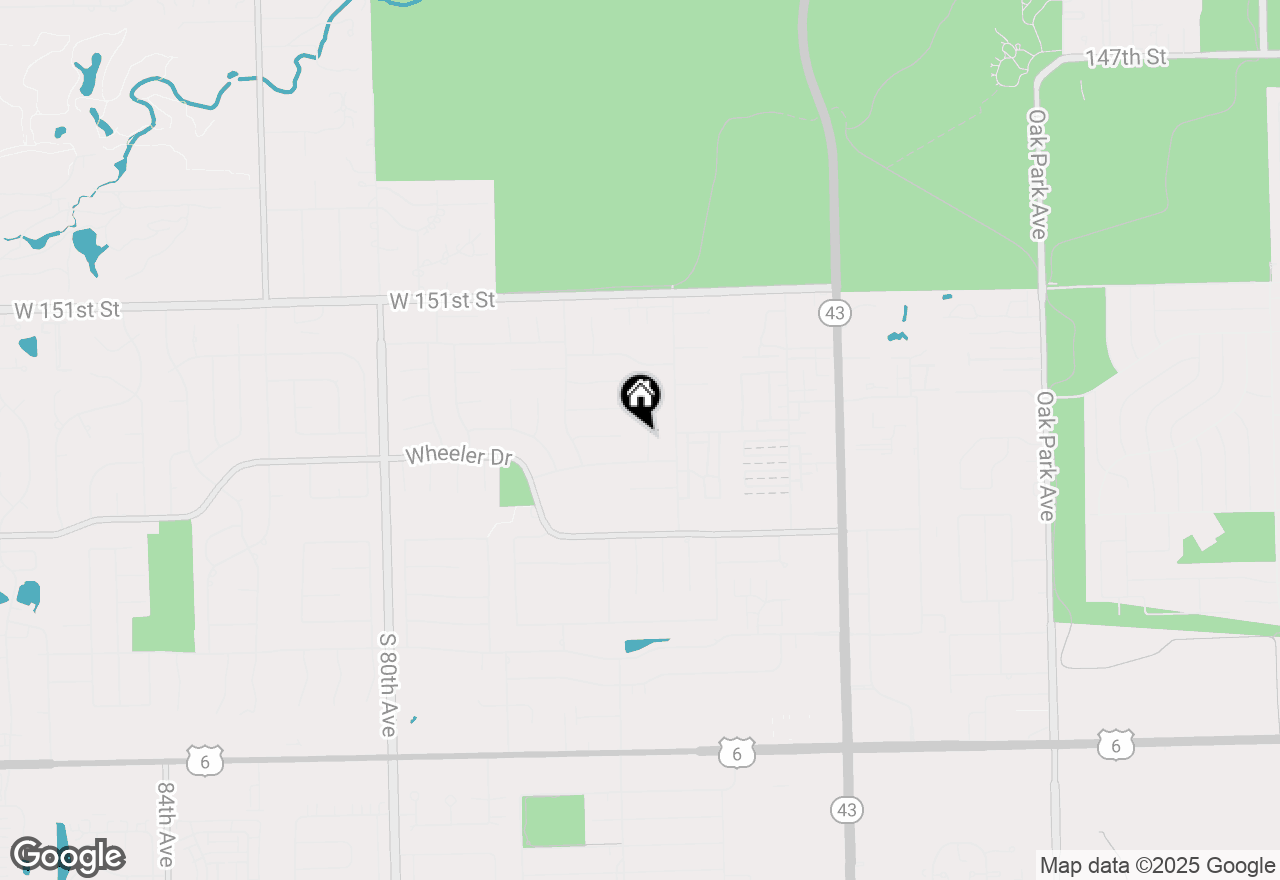 Map of 15338 Heather Court, Orland Park, IL 60462