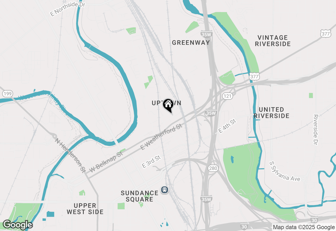 Map of 1218 E Peach Street, Fort Worth, TX 76102