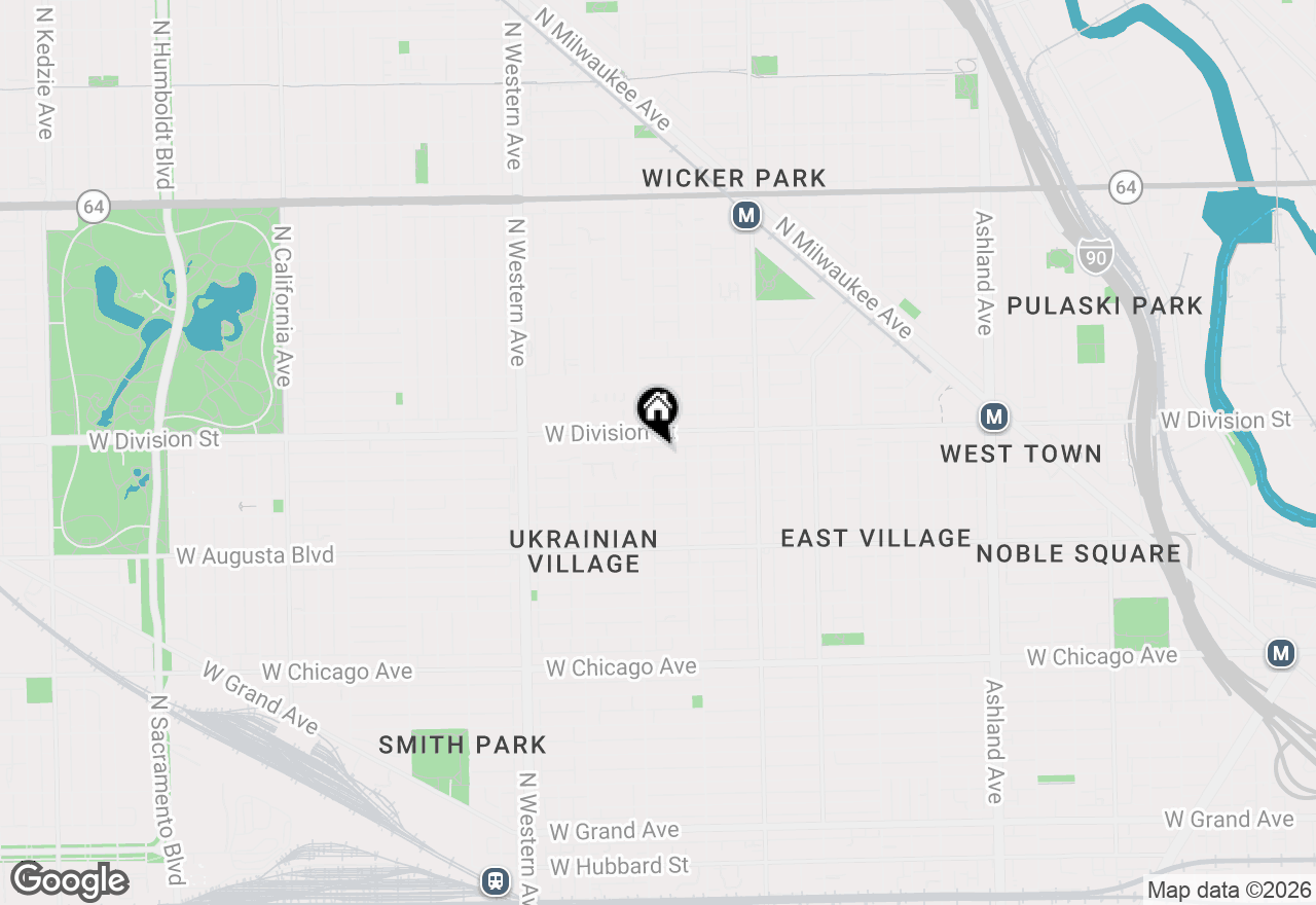 Map of 2140 W Haddon Avenue #1E, Chicago, IL 60622