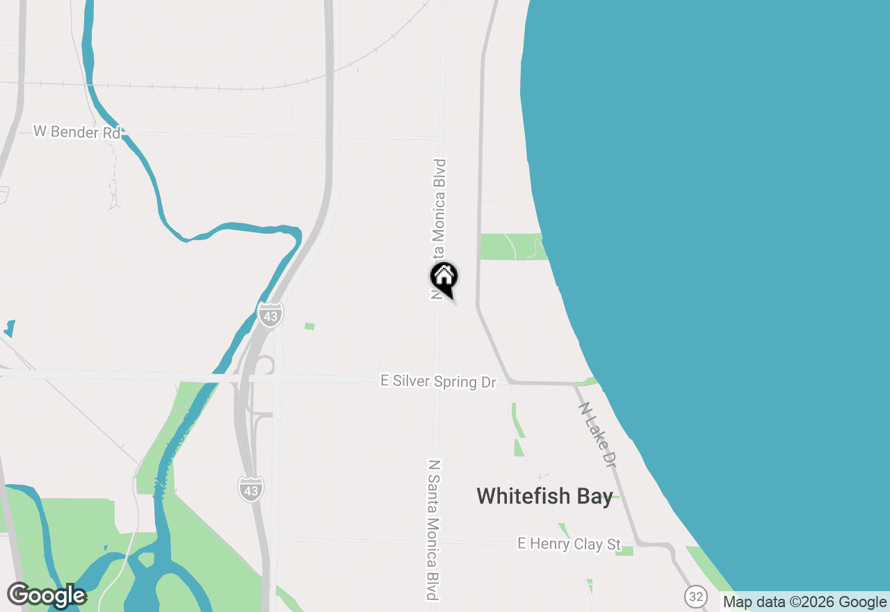 Map of 5758 N Santa Monica Blvd, Whitefish Bay, WI 53217