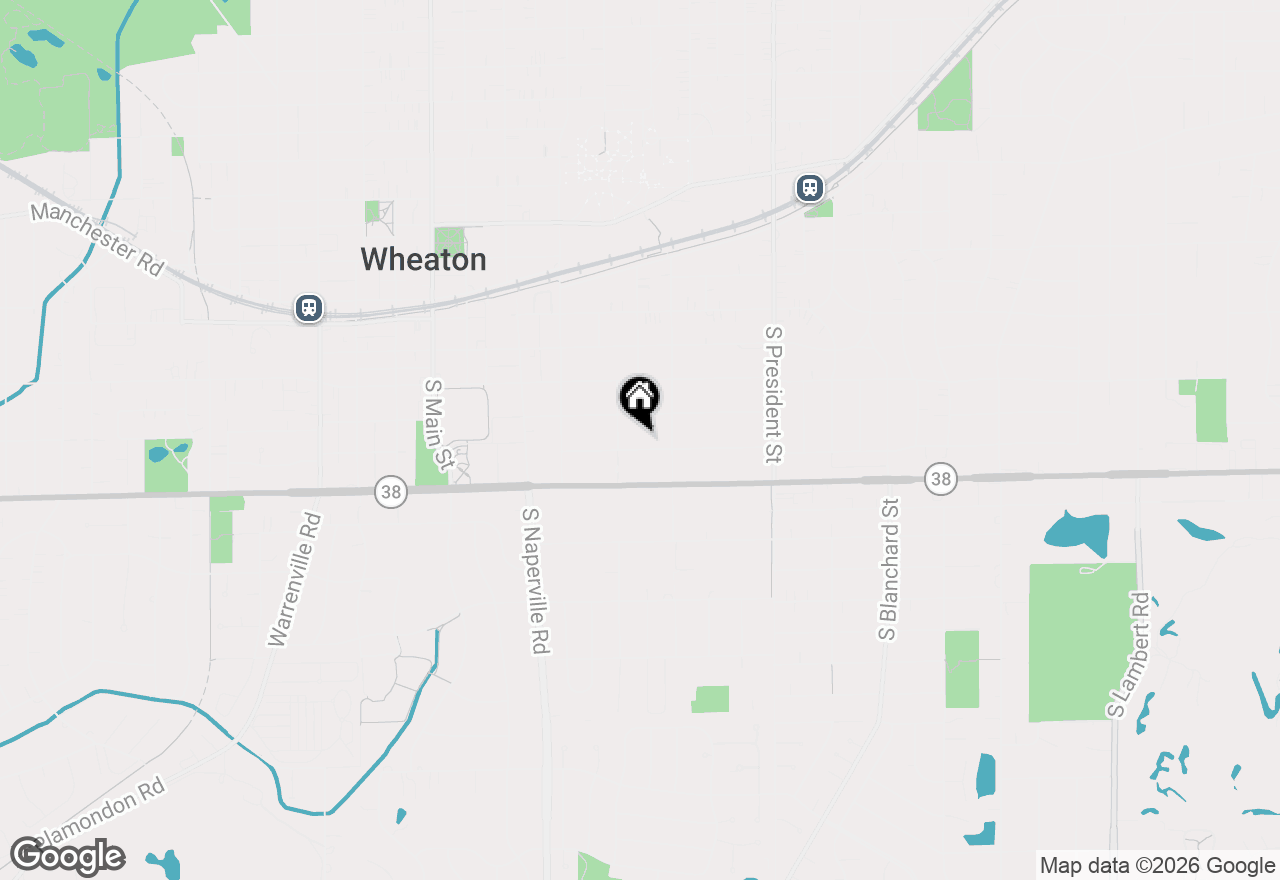 Map of 607 E Evergreen Street, Wheaton, IL 60187