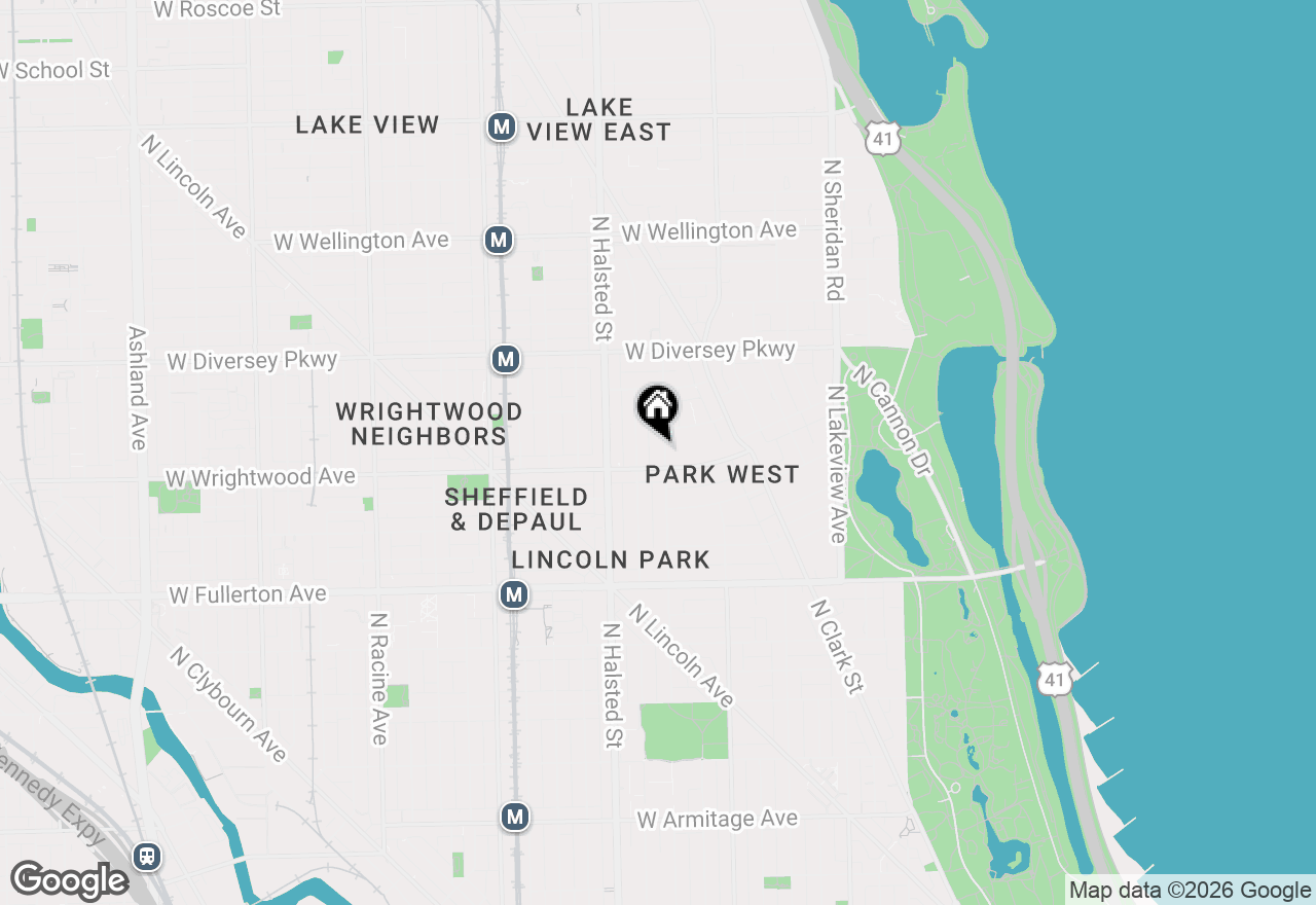 Map of 2612 N Orchard Street #1, Chicago, IL 60614